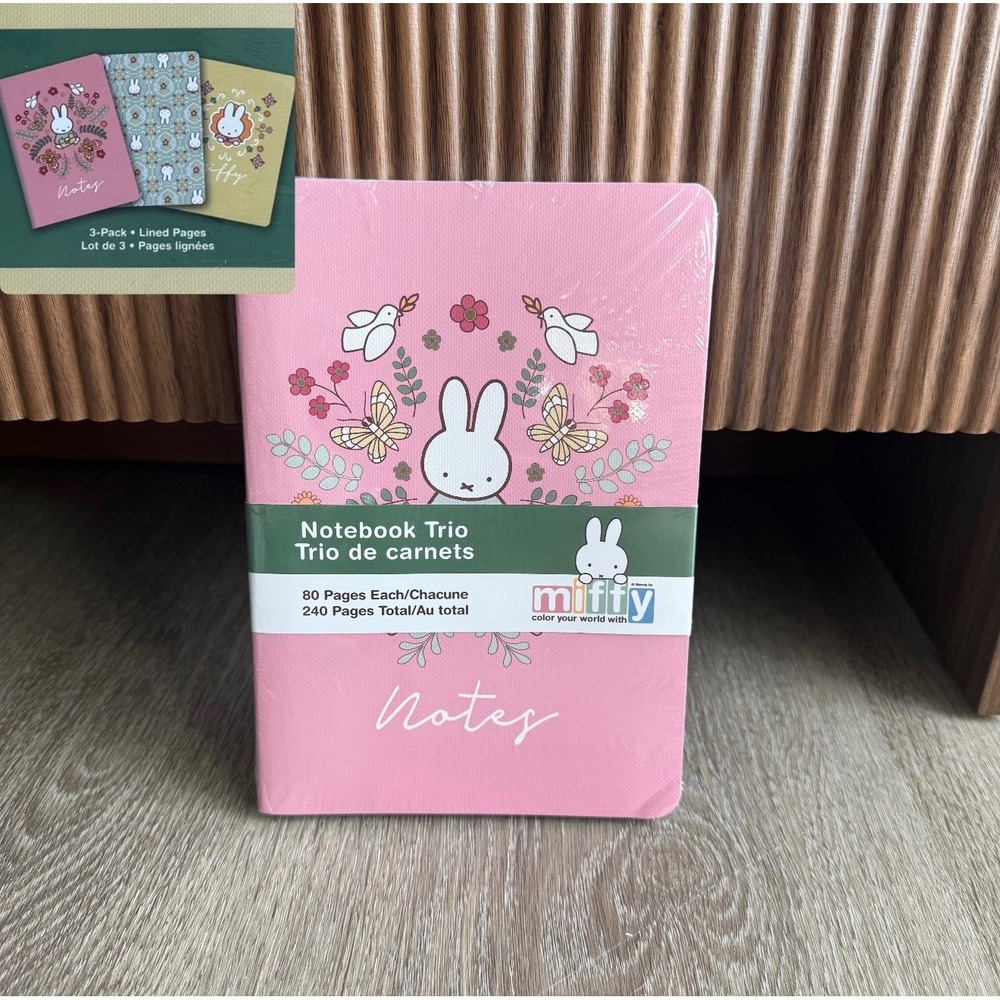 Miffy Notebook Trio 3-Pack Lined Journals Pink Yellow Blue Orange Circle Studio